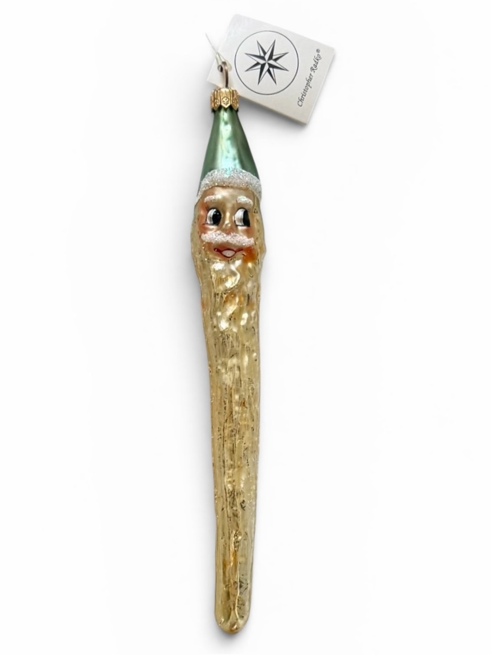 Christopher Radko Pencil Santa Claus Icicle Mouth Blown Glass Ornament 1995